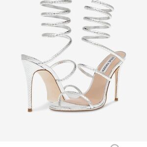 Silver Strappy Heels
